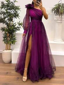 Women Cocktail Dresses - Purple - View 1