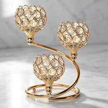 1pc Acrylic Flat Crystal Candle Holder Decor, Suitable For Wedding, Anniversary, Tabletop Decoration - A - View 5