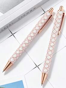 Juego de 1/2/5 bolígrafos con estampado de leopardo lindo, diseño retráctil, bolígrafo elegante para mujer, bolígrafo con estampado minimalista, adecuado para diario y regalo, regalo de bolígrafo exquisito, bolígrafo para diario de oficina y escuela, boda, Día de San Valentín, Acción de Gracias, regalo de temporada de graduación. - Multicolor - Ver 16
