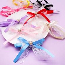 8/20pcs Pet Dog Grooming Bows, Cat & Dog Daily Decoration Lace Bows, Cute Adjustable Dog Collar Bows - Multicolor - View 10