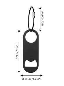30/15/1pc Easy-Pull Keychain Metal Bottle Opener, Black Flat Portable Beer Opener, Creative Multi-Function Can Opener Accessory, Birthday Holiday Christmas Housewarming Wedding Decor - Multicolor - View 5