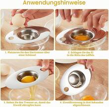 1 Piece Stainless Steel Egg Separator, Yolk Separator, Divider For Egg White And Egg Yolk - Silver - View 4