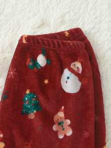 Women's Flannel Pajama Pants With Christmas Print, Autumn/Winter - Red - View 3
