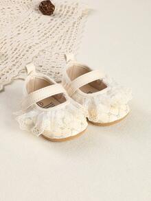 New Infant Girl Lace PU Sweet Princess Shoes, 100 Days Party Holiday Small Shoes - White - View 2