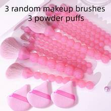 10pcs Pink Round Makeup Brushes + 3 Powder Puffs Full Set - Perfect For Blending Foundation, Blush, Contour And Kabuki Brush - Fresh And Flawless Basic Beauty Tools For Applying Liquid Foundation, Face Mask, Cream And Other High-End Makeup, Suitable For All Skin Types, Fragrance-Free - Multicolor - View 14