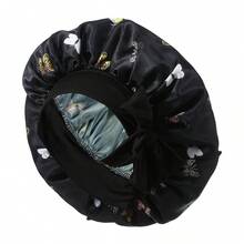 Wide Brim Extra Large Satin Round Bonnet With Tie Strap, Printed Hot Style Beauty Hair Care Fashion Versatile Hair Cap - Large Tie-back Sleeping Cap - View 19