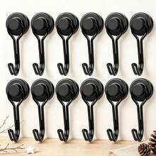 12入旋轉磁鐵掛鉤 重型可旋轉支架 最大承重30磅 適用於郵輪客房、冰箱、廚房、烤架、車庫、宿舍、辦公室，強力黏貼式壁掛掛鉤 多功能居家收納整理工具 - 查看 9
