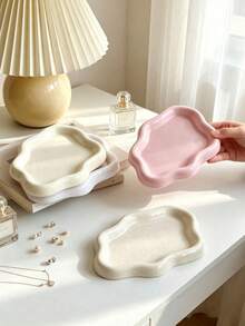 Cloud-Shaped Plastic Tray, Jewelry & Accessories Storage Tray, High-End Jewelry & Perfume Display Stand, Fashion Key Holder, Minimalist Fashion Single-Layer Design, Suitable For Home, Living Room, Office, Enhancing Home Decor - Multicolor - View 6