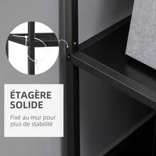 7-laags opbergboekenkast met industrieel ogend stalen frame, 83 x 34 x 180 cm, zwart - A - Bekijken 8