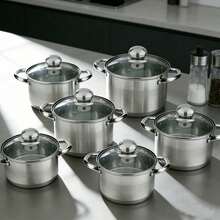1 Pc Stainless Steel Double‑Handle Deep Stock Pot, 0.6L‑10.2L, With Glass Lid, Composite Multi‑Layer Thickened Pot Bottom, Compatible With Gas And Induction Cooker, Suitable For Cooking Soup And Stewing All Kinds Of Ingredients In Household Kitchen - View 4