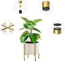 Modern Gold Metal Plant Stand, Adjustable Width, Indoor Plant Riser, Sturdy Flower Pot Holder, Living Room Corner Decor - Multicolor - View 1