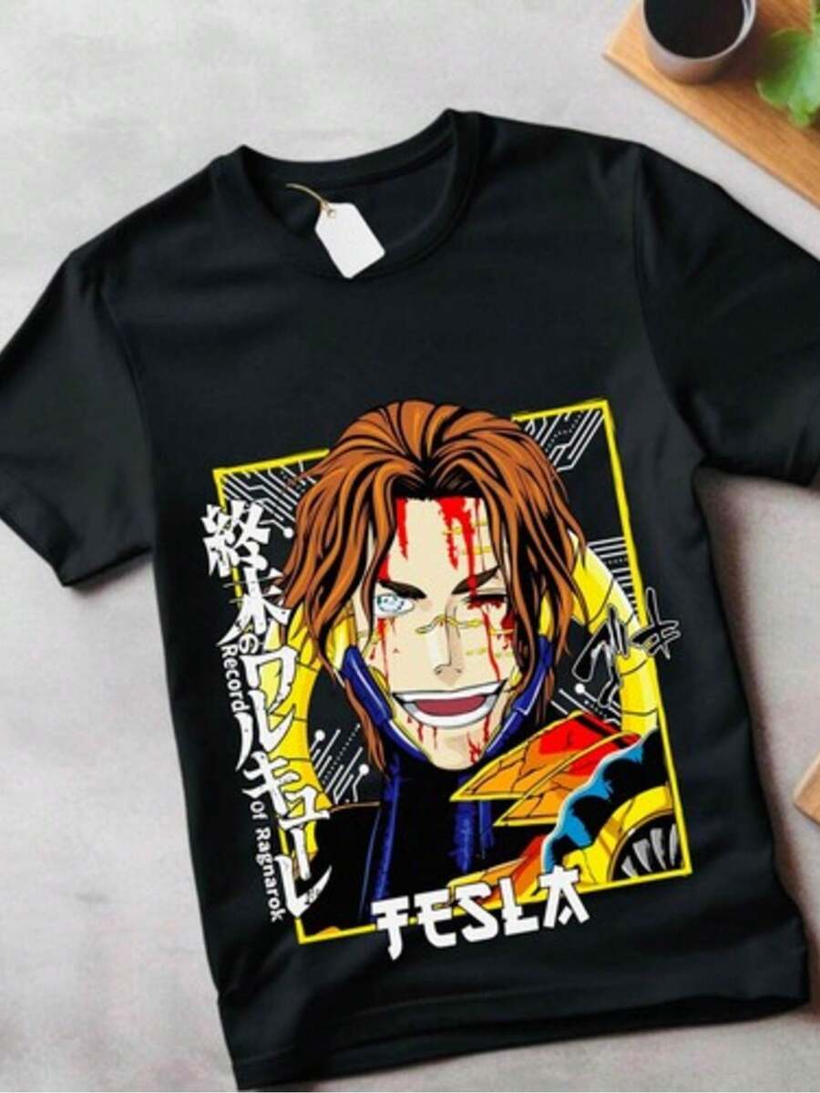 Humorvolles und kreatives einfaches Design Alltagskleidung Unisex Kurzarm Herren- und Damen Sommer T-Shirt Festival Outfit Damen - Schwarz - Übersicht 1