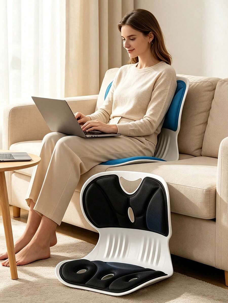 Ergonomic Posture Correction Cushion (Insert Only), Large Back Support Pad For Adult Chairs And Furniture, Helps Correct Posture, Relieves Lower Back Discomfort, Portable Lumbar Support Design