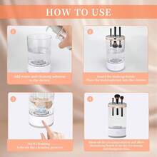 SOKANY Makeup Brush Cleaner With USB Power, Transparent Body For Clear Visibility. Offers Drying And Storage Functions, Fits All Brush Sizes. Essential Beauty Tool For Women, Perfect For Cleaning And Organizing Brushes. - Handheld Scrubber - View 6