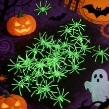 1pc Halloween Decoration Glow-In-The-Dark Small Plastic Spider Toy, Spider Cotton Accessory, Outdoor Scene Decor Prop, Random Shipment - Multicolor - View 6