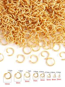 100-200pcs Stainless Steel Open Jump Rings Split Ring Connectors For DIY Jewelry Making Wholesale Supply Handmade Craft Materials Open Rings Metal Link Rings Iron Rings Necklace Connectors Bracelet Accessories Silver Gold - Multicolor - View 29