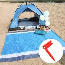 8pcs Beach Towel Ground Peg Clips, Windproof Blanket And Mat Fixing Clips, Strong Grip, Plastic Ground Pegs, Suitable For Sand, Grass, Picnic, Camping, Beach And Outdoor Use, Multi-Color - Multicolor - View 3