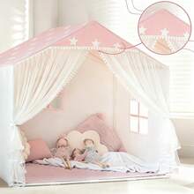 Pink Children's Play Tent, Large Indoor Playhouse Tent, Princess-Themed Children's Playhouse, Suitable As A Gift For Girls' Birthdays And Christmas - Pink - View 7