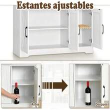Alacena Gabinete De Madera Blanco Con 3 Cajones Y 3 Puertas - Blanco - Ver 6