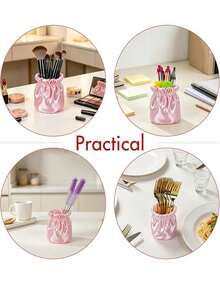 1PC Bow-Shaped Storage Box, Suitable For Use As A Decorative Vase On A Home Desk, A Pen Holder On An Office Desk, A Make-Up Box In The Bedroom, A Storage Box For Hair Bands And Hair Clips In The Bathroom, A Decorative Vase, Or A Make-Up Storage Box - Multicolor - View 4