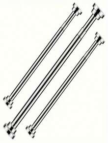 Extra Long No-Drill Stainless Steel Telescopic Rod, Can Be Used As Curtain Rod, Closet Hanging Rod, Clothes Rack Or Support Bar, Stainless Steel Material - Multicolor - View 2