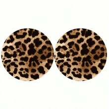 2pcs Chrysanthemum Print Car Coasters - Leopard - View 17