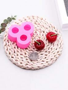 1pc Pink Liquid Silicone DIY 3D Cherry Silicone Mold For Jelly Pudding Cake Decoration Candy Chocolate, DIY Keychain Handmade Accessories Making - View 9