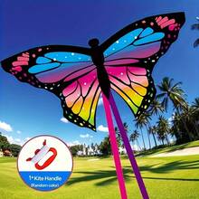 Colorful Butterfly Kite, Light Wind Easy Fly, Romantic Outdoor Gift For Her & Couples - Multicolor - View 8