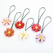 1 Gantungan Kunci Bunga Daisy, Hiasan Tas Bunga Kelopak Ganda, Ornamen Liontin Warna-warni, Hadiah Festival Lucu untuk Wanita dan Anak Perempuan - MultiWarna - View 2