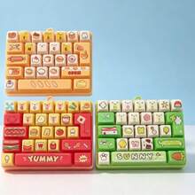 1pc Mini Keyboard Food-Shaped Pendant, Cute Cartoon Key Design Stress Relief Hanging Decoration Creative Accessory (Random Rope Color) - Multicolor - View 3