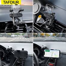 TAFDIUR 2合1汽車手機支架，儀表板與出風口安裝，360°旋轉穩定導航手機架 - 多色 - 查看 5