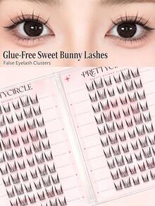 WANPIN 20 Rows 9-12mm Reusable Glue-Free Segmented Cluster False Eyelashes, Large Capacity Lash Book, Natural Eye Enhancement, Lightweight And Comfortable Wear, Easy To Apply, Suitable For Daily Eye Makeup - C - View 1