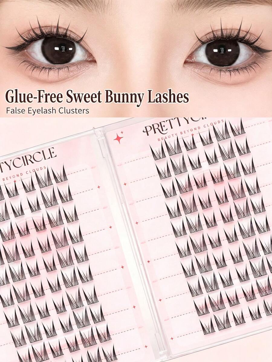 WANPIN 20 Rows 9-12mm Reusable Glue-Free Segmented Cluster False Eyelashes, Large Capacity Lash Book, Natural Eye Enhancement, Lightweight And Comfortable Wear, Easy To Apply, Suitable For Daily Eye Makeup - C - View 1