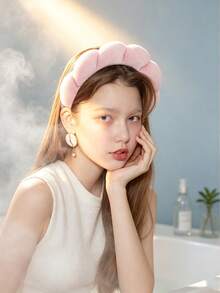 Bestselling Cloud Twist Headband, Made Of Soft Towel Fleece Fabric, Built-In Thickened Sponge For High Crown Effect, Flattering Face Shape And Slimming Look. 3D Cloud Twist Design, Non-Slip And Secure Fit, Comfortable For Long Wear Without Tightness. Perfect For Washing Face, Removing Makeup, Applying Face Masks To Keep Loose Hair Away, Also Suitable For Daily Outfit Decoration, Practical Hair Accessory For Home And Outings. - Multicolor - View 8