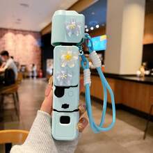 Summer Fresh Pink & Blue Floral Pattern Protective Case For Pocket 3, TPU Soft Shell With Lanyard, Anti-Drop - View 8