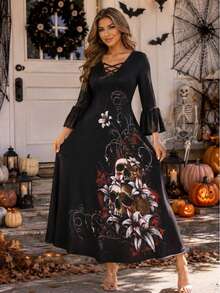 Women Long Dresses - Black - View 6