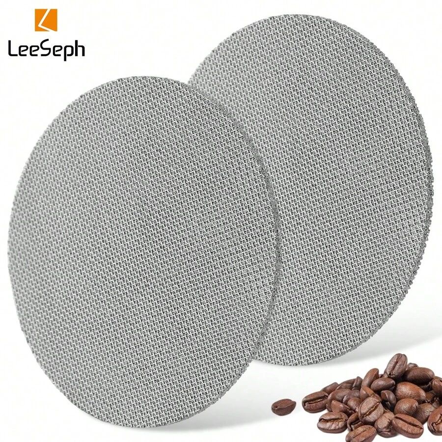 L LEESEPH 53mm Espresso Powder Sieve 2pcs Set, Stainless Steel Reusable 1.7mm Thick 150μm Coffee Filter Screen, Suitable For Espresso Portafilter Basket - Multicolor - View 1