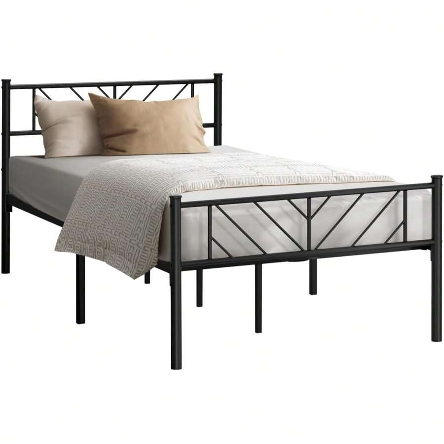 Sour Lemon Metal Bed For Bedroom, Double Bed Guest Bed, 140x200cm
