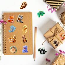 50 Buah Stiker Hewan Peliharaan Kartun Bertekstur Lembut, Stiker Hewan Lucu dan Realistis, Bahan Dekorasi DIY untuk Jurnal, Perencana, dan Buku Tempel - 50 buah - View 9