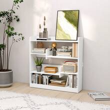 Estante/Armário, Dimensões: 90 cm (C) x 24 cm (L) x 91 cm (A), 4 Prateleiras, 3 Painéis Traseiros, Aglomerado, Branco - A - Ver 4