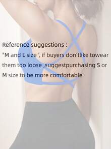 Seamless Knitted Ribbed Sexy Wireless Bra For Women, Criss-Cross Strap Backless Sports Bra - Royal Blue - View 3