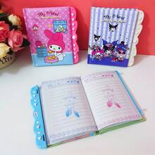 1pc Cartoon Password Notebook Stationery Prize, Cute Lock Diary Notebook For Elementary Students, Adorable Anime Printed Notepad For Daily Note-Taking And Desk Stationery, Lined Diary Notebook For Office Daily Planning, Suitable For Students, Office Workers, Back To School Season, Gift For Classmates, Teachers, Family - Multicolor - View 9