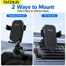 2-In-1 TAFDIUR Car Phone Holder, Dashboard Clip + Air Vent Dual Use, 360° Rotating Anti-Shake Car Navigation Mount - Multicolor - View 2