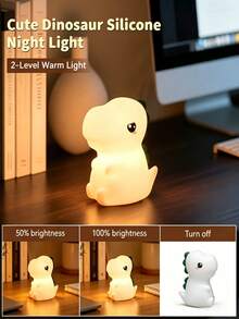 1PC Children's Room Dinosaur Night Light, Timer, Touch Control Dimmable Bedside Lamp, USB Rechargeable. Perfect For Room Decor And As A Soothing Companion. Ideal Gift For Holidays, Birthdays, Children's Birthdays - Multicolor - View 6