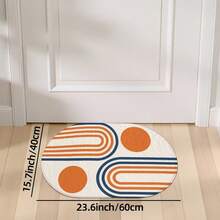 1pc Oval Flannel Door Mat, Soft Comfortable Absorbent Non-Slip Machine Washable With Anti-Slip Backing, Suitable For Entrance, Living Room, Patio, Bedroom, Kitchen, Laundry Room, Bathroom, Multi-Functional Home Floor Mat, Entryway Rug, Kitchen Bathroom Carpet, Holiday Decoration - Multicolor - View 14