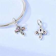 Vectoflux 1pc S925 Sterling Silver Cross Series Pendant Suitable For Original Bracelet Necklace Keychain DIY Pendant Making Women's Gift, Suitable For Birthday Party Holiday Gift - Multicolor - View 6