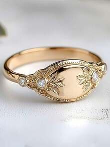 1pc Luxury Geometric Ring, Exquisite Versatile Fashion Finger Ring Accessory - Gold - View 7