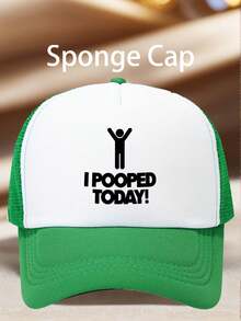 1 PC Men's "I POOPED TODAY!" Printed Hat, Adjustable, UV-Protective, Ideal For Hiking, Mountain Climbing, And Travel - Multicolor - View 7