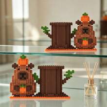 Creative Capybara Pen Holder Building Block Figurine Gift, PP Material. Suitable For Office, Desk, Desktop Storage, Family Gathering Games, Team Stress Relief Toy, Birthday, Valentine's Day, Halloween Gift, For Classmates, Friends And Family. - Multicolor - View 5