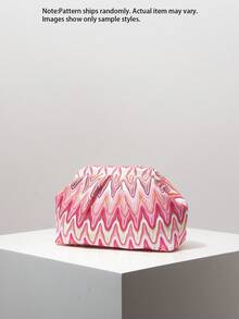 (Pola Acak) Tas Clutch untuk Wanita, Blok Warna, Tas Berkerut, Boho, Tas Pantai Musim Panas, Perlengkapan Perjalanan, Pakaian Liburan Wanita, Malam Gala, Tas Prom, Hadiah - MultiWarna - View 2
